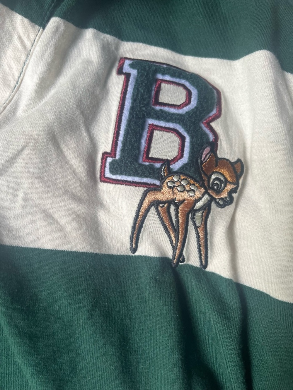 Disney Green and Cream Striped Polo Crop Top - Picture 2 of 3